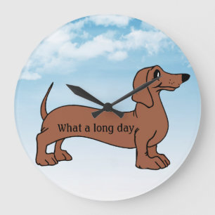 Cute What A Long Day Dachshund Large Clock