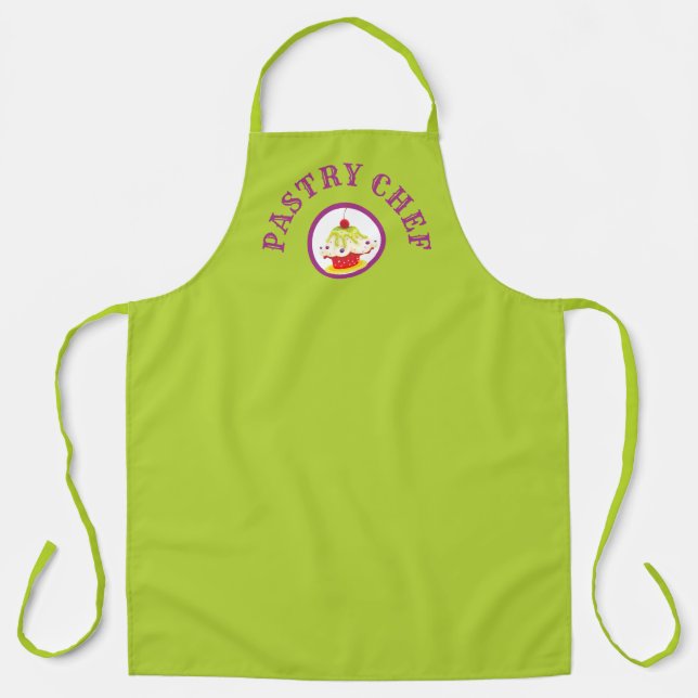 Cute Whimical Colourful Cupcake Pastry Chef Apron (Front)