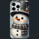 Cute whimiscal Christmas/winter snowman iPhone 15 Pro Max Case<br><div class="desc">cute</div>