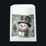 Cute whimiscal Christmas/winter snowman Favour Bag<br><div class="desc">cute</div>