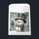 Cute whimiscal Christmas/winter snowman Favour Bag<br><div class="desc">cute</div>