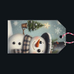 Cute whimiscal Christmas/winter snowman Gift Tags<br><div class="desc">cute</div>
