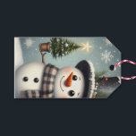 Cute whimiscal Christmas/winter snowman Gift Tags<br><div class="desc">cute</div>