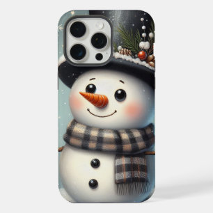 Cute whimiscal Christmas/winter snowman iPhone 15 Pro Max Case