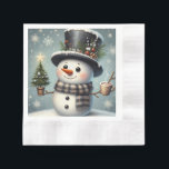 Cute whimiscal Christmas/winter snowman Napkin<br><div class="desc">cute</div>