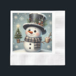 Cute whimiscal Christmas/winter snowman Napkin<br><div class="desc">cute</div>