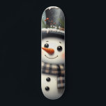 Cute whimiscal Christmas/winter snowman Skateboard<br><div class="desc">cute</div>