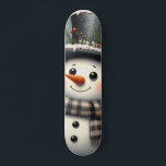 Cute whimiscal Christmas/winter snowman Skateboard<br><div class="desc">cute</div>