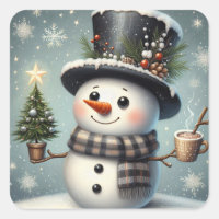 Cute whimiscal Christmas/winter snowman