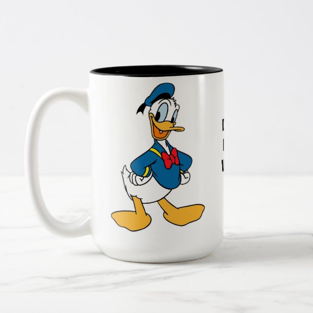 CUTE WHIMISICAL FOLK ART DUCK  Two-Tone COFFEE MUG (Left)
