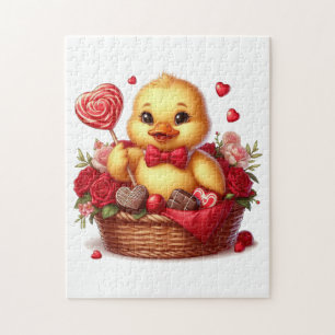 Cute/Whimisical Valentine's day duck Jigsaw Puzzle