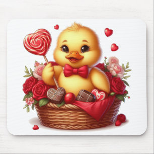 Cute/Whimisical Valentine's day duck Mouse Pad