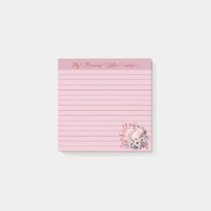 Cute Whimsical Autumnal Pink Pumpkin Floral  Post-it Notes
