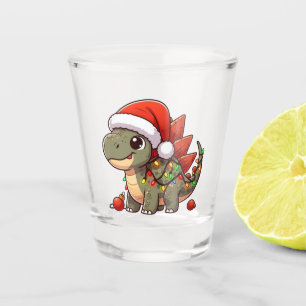 Cute/Whimsical baby Christmas dino Shot Glass