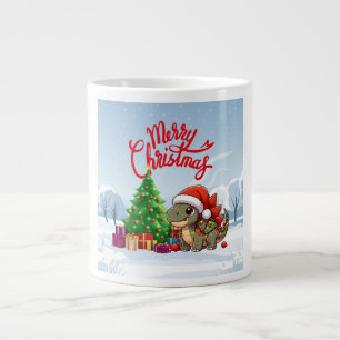 Cute/Whimsical baby Christmas stegosaurus Large Coffee Mug