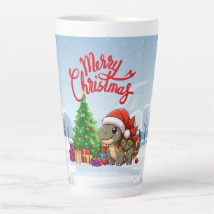Cute/Whimsical baby Christmas stegosaurus Latte Mug