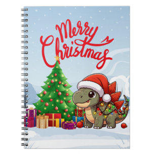 Cute/Whimsical baby Christmas stegosaurus  Notebook