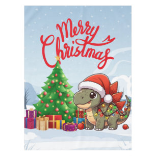 Cute/Whimsical baby Christmas stegosaurus Tablecloth