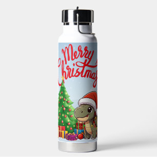 Cute/Whimsical baby Christmas stegosaurus Water Bottle