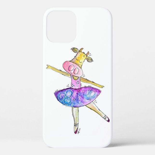Cute Whimsical Ballerina Cow Case-Mate iPhone Case (Back)