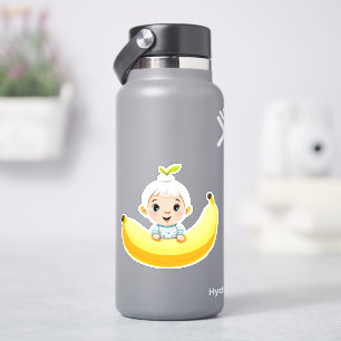 Cute whimsical banana cartoon sticker