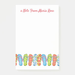 Cute Whimsical Beach Fun Flip Flops Custom Post-it Notes