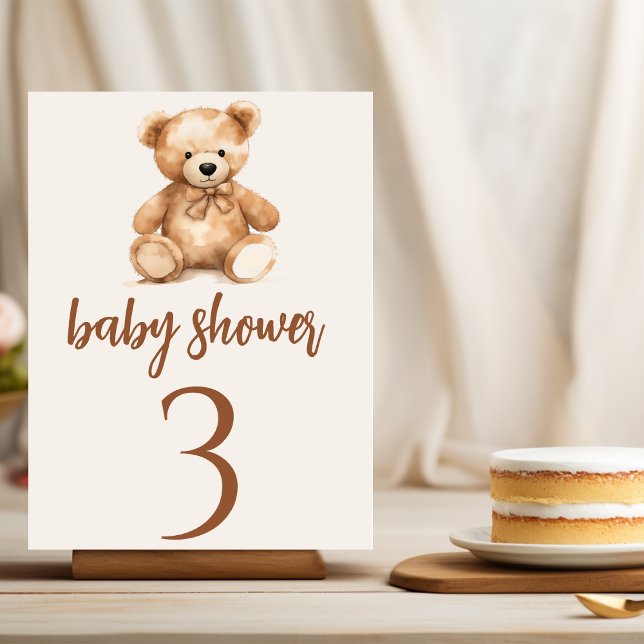 Cute Whimsical Bear  Table Number (Creator Uploaded)