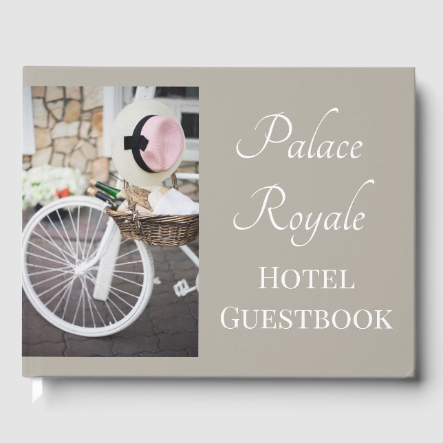 Cute whimsical bicycle hotel Bed and Breakfast Guest Book (Front)