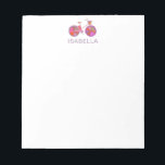 Cute Whimsical Bicycle Simple Personalized Name Notepad<br><div class="desc">A colorful and cute bicycle illustration of an old fashioned bike with a basket of flowers on a notepad customized with your name.</div>