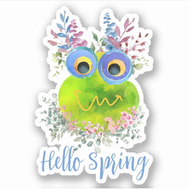 Cute Whimsical Bird Hello Spring (Front)