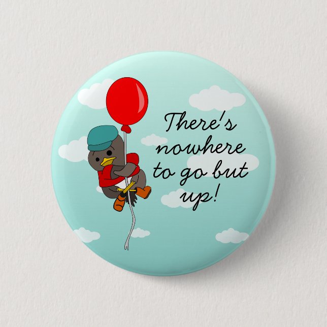 Cute Whimsical Bird & Motivational Quote 6 Cm Round Badge (Front)