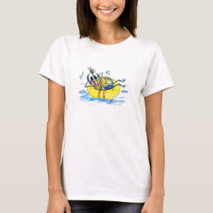 Cute Whimsical Bird on Float T-Shirt