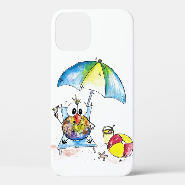Cute Whimsical Bird on the Beach Case-Mate iPhone Case (Back)