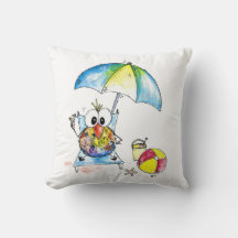 Cute Whimsical Bird on the Beach