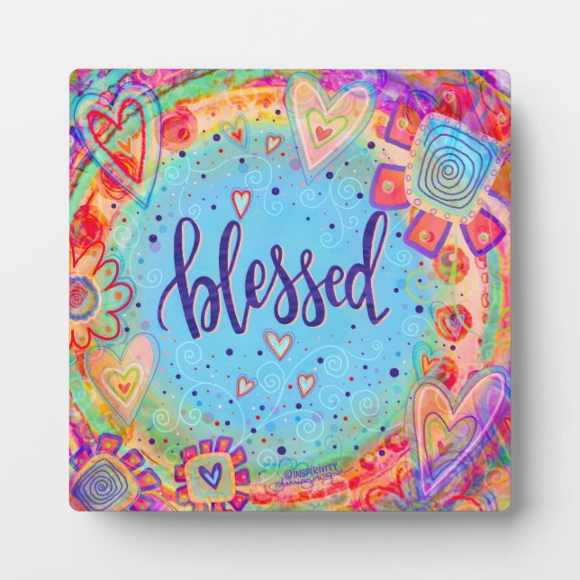 Cute Whimsical Blessed Fun Inspirivity Easel Plaque (Front)