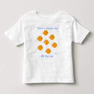 Cute Whimsical Blue-Eyed Little Baby Goldfish Toddler T-Shirt