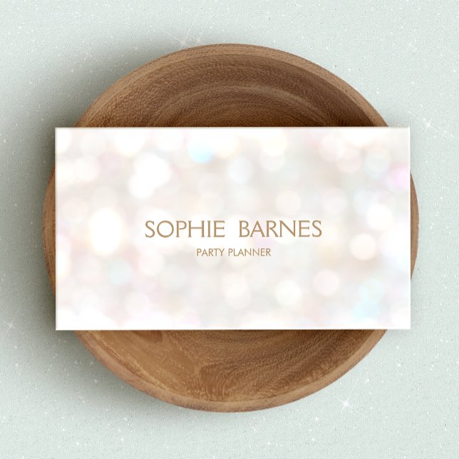 Cute Whimsical Bokeh Event Party Planner Business Card (Creator Uploaded)