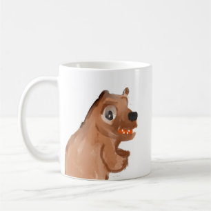 Cute Whimsical Brown Bear Watercolor Coffee Mug