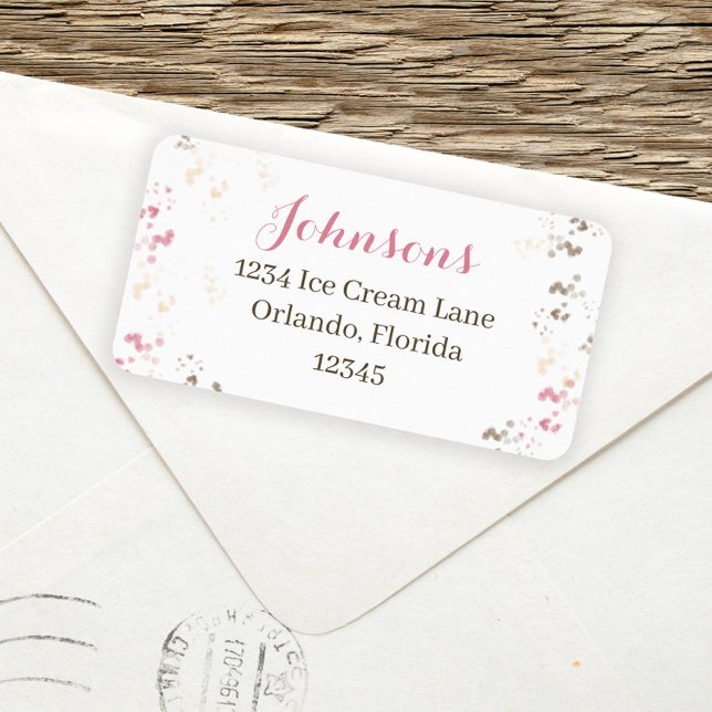 Cute Whimsical Calligraphy Sprinkle Return Address Label (Creator Uploaded)