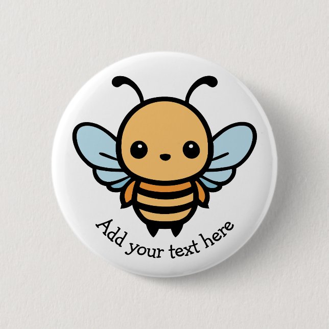 Cute Whimsical Cartoon Bee 6 Cm Round Badge (Front)