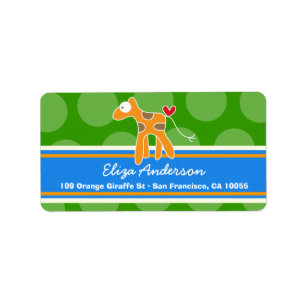 Cute Whimsical Cartoon Giraffe Address Labels