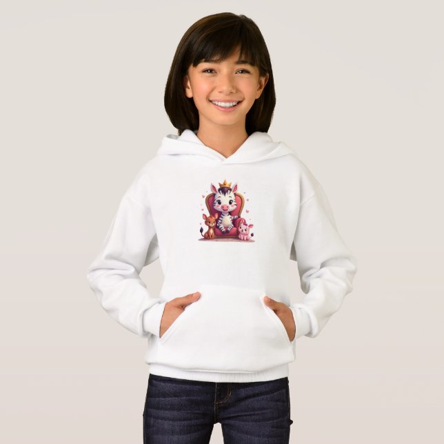 Cute Whimsical Cartoon Zebra Queen Princess (Front Full)