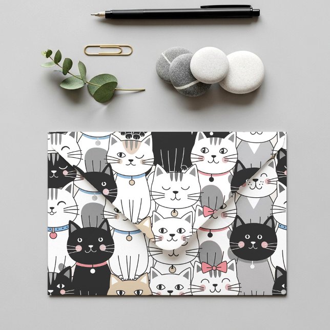 Cute Whimsical Cat Pattern Envelope (Creator Uploaded)