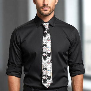 Cute Whimsical Cat Pattern Tie