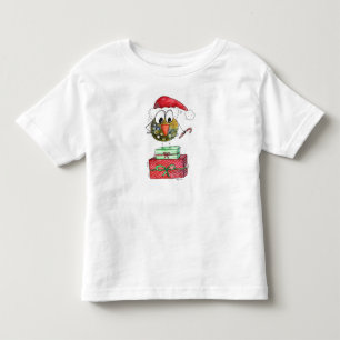 Cute Whimsical Christmas Bird Toddler T-Shirt