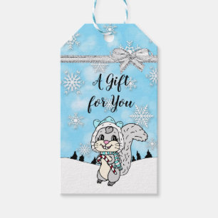 Cute Whimsical Christmas Squirrel To and From Gift Tags
