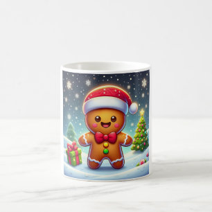 Cute Whimsical Christmas/winter gingerbread man Coffee Mug