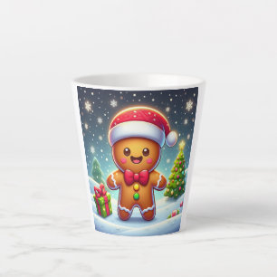 Cute Whimsical Christmas/winter gingerbread man Latte Mug