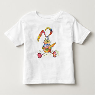 Cute Whimsical Colourful Bunny with Carrot T-Shirt
