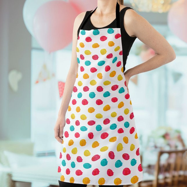 Cute Whimsical Colourful Cats Watercolor Pattern Apron (Creator Uploaded)
